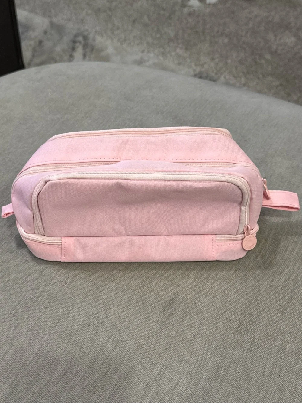 Pink Multi Compartment Organizer Bag / Pencil Pouch